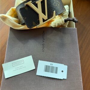Louis Vuitton Gold and Black Monogram Belt